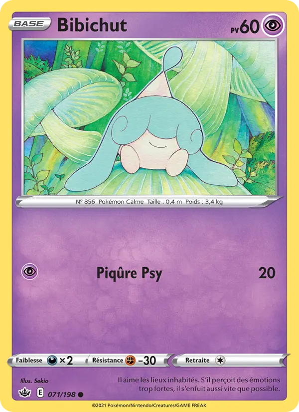 Scan HD carte Pokémon Bibichut 71/198 — Règne de Glace