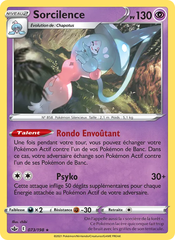 Scan HD carte Pokémon Sorcilence 73/198 — Règne de Glace