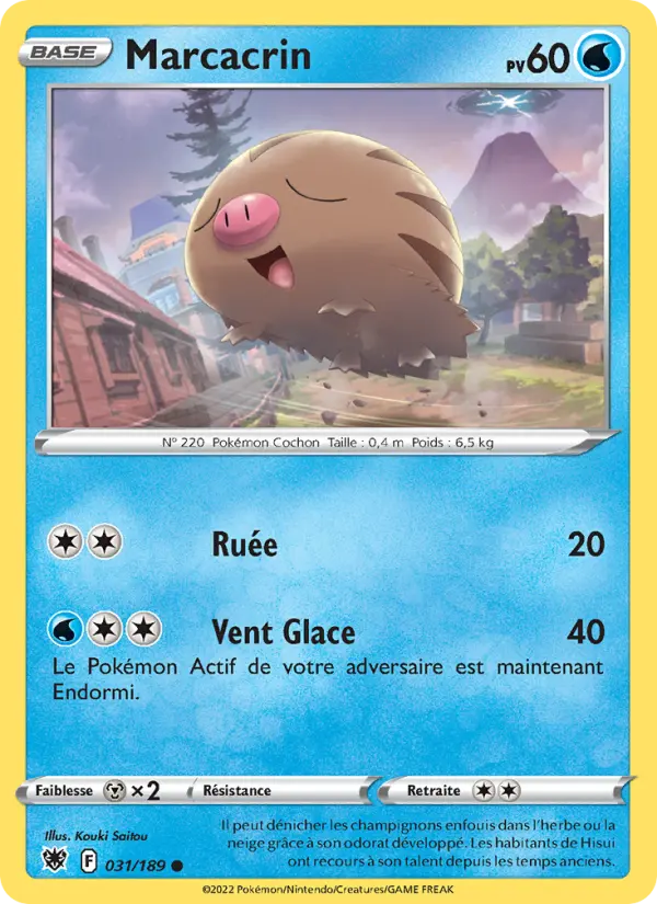 Scan HD carte Pokémon Marcacrin 031/189 — Astres Radieux