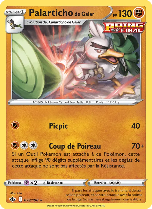 Scan HD carte Pokémon Palarticho de Galar 79/198 — Règne de Glace