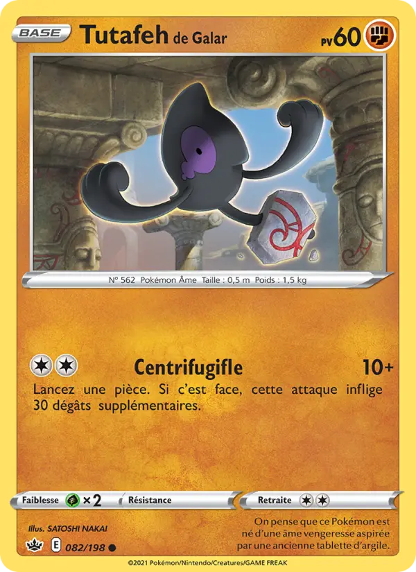 Scan HD carte Pokémon Tutafeh de Galar 82/198 — Règne de Glace