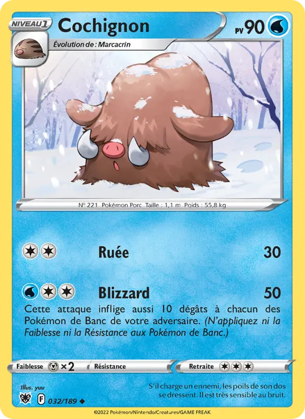 Scan HD carte Pokémon Cochignon 032/189 — Astres Radieux
