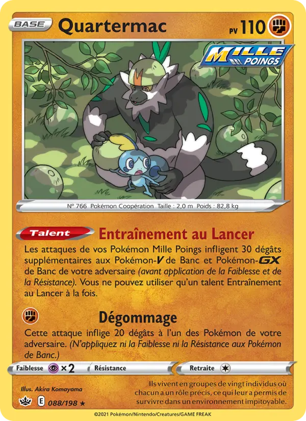 Scan HD carte Pokémon Quartermac 88/198 — Règne de Glace