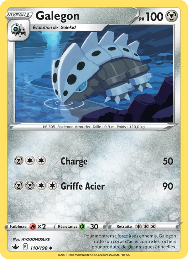 Scan HD carte Pokémon Galegon 110/198 — Règne de Glace
