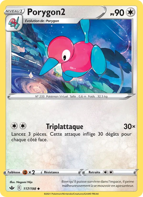 Scan HD carte Pokémon Porygon2 117/198 — Règne de Glace