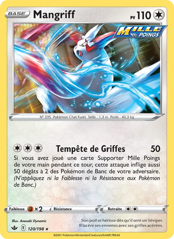 Scan HD carte Pokémon Mangriff 120/198 — Règne de Glace