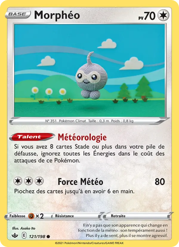 Scan HD carte Pokémon Morphéo 121/198 — Règne de Glace