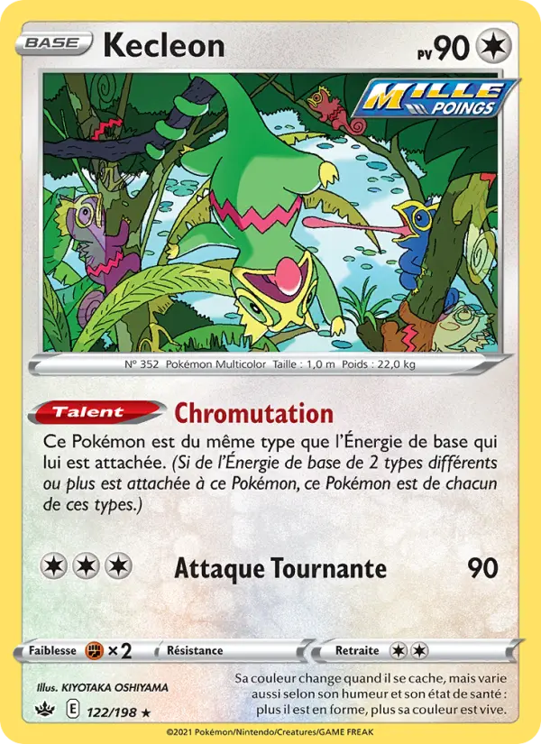 Scan HD carte Pokémon Kecleon 122/198 — Règne de Glace