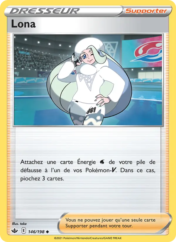 Scan HD carte Pokémon Lona 146/198 — Règne de Glace