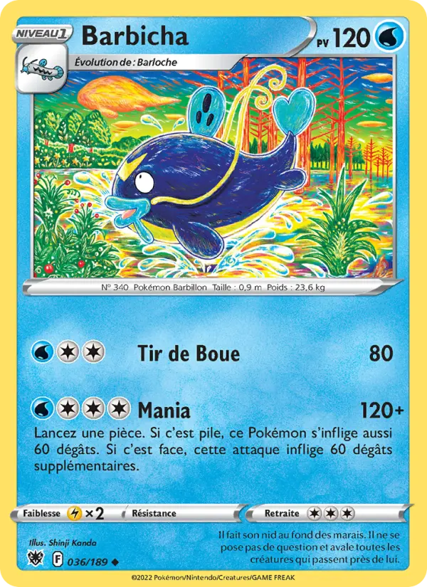 Scan HD carte Pokémon Barbicha 036/189 — Astres Radieux