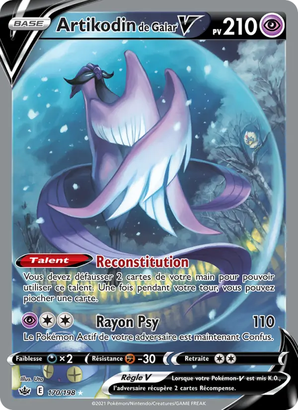 Scan HD carte Pokémon Artikodin de Galar V 170/198 — Règne de Glace