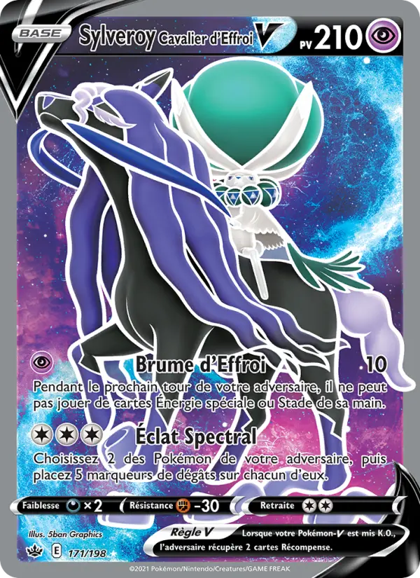 Scan HD carte Pokémon Sylveroy Cavalier d'Effroi V 171/198 — Règne de Glace