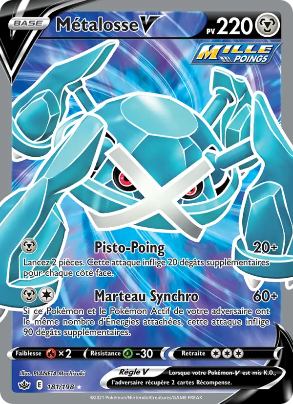 Scan HD carte Pokémon Métalosse V 181/198 — Règne de Glace