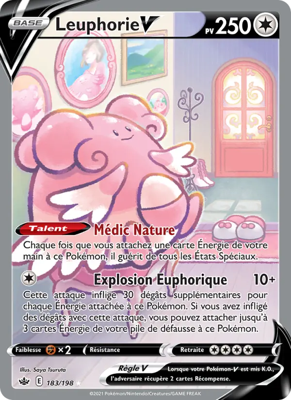 Scan HD carte Pokémon Leuphorie V 183/198 — Règne de Glace