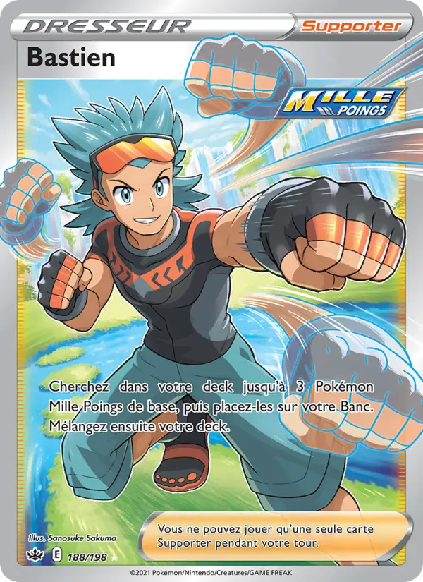 Scan HD carte Pokémon Bastien 188/198 — Règne de Glace