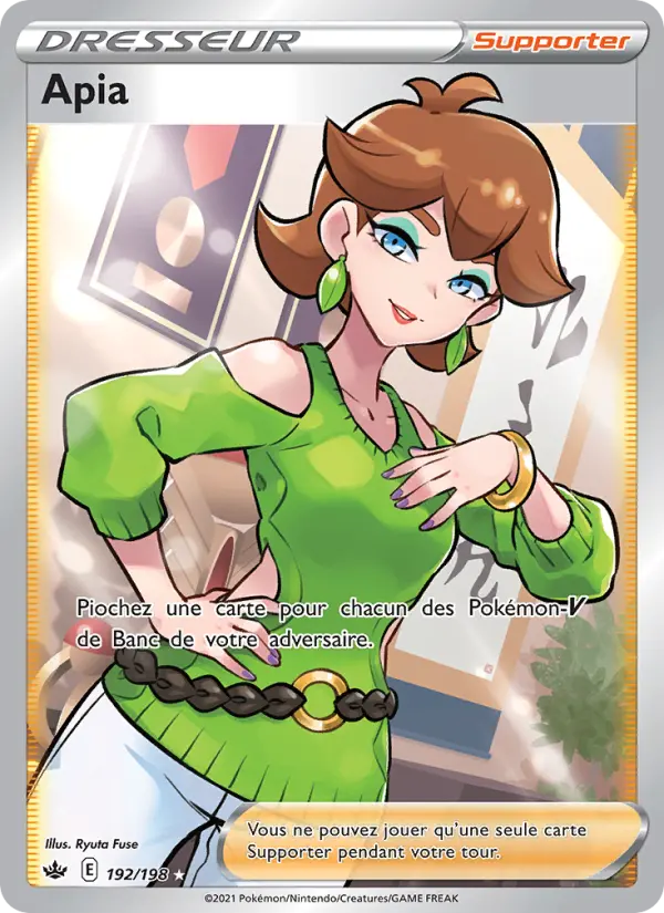 Scan HD carte Pokémon Apia 192/198 — Règne de Glace