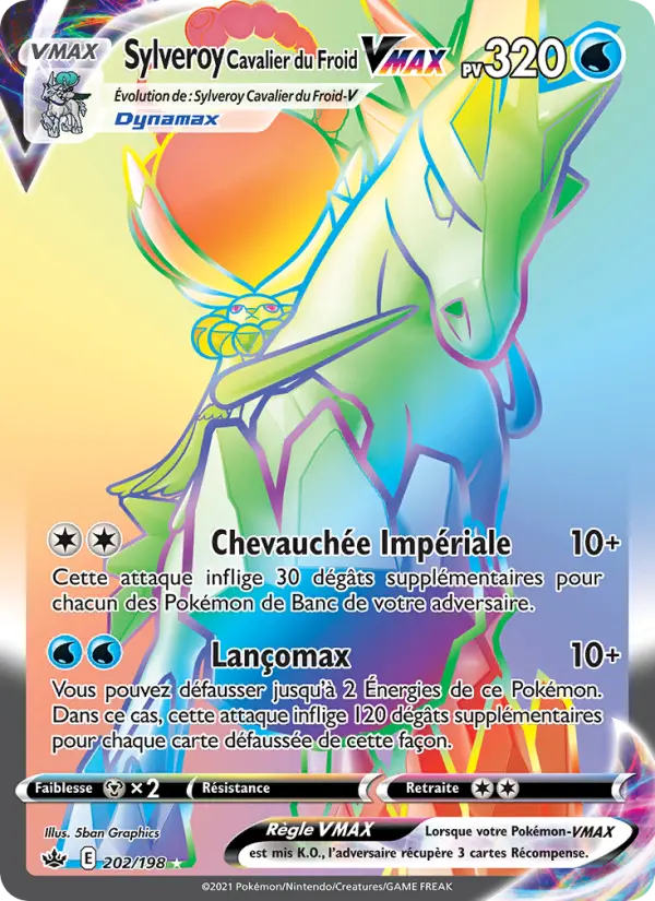 Scan HD carte Pokémon Sylveroy Cavalier du Froid VMAX 202/198 — Règne de Glace