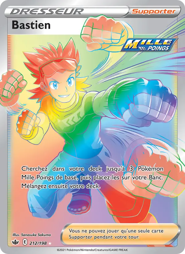 Scan HD carte Pokémon Bastien 212/198 — Règne de Glace