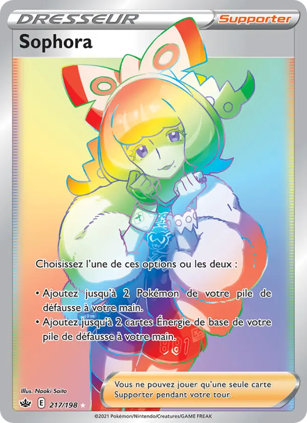 Scan HD carte Pokémon Sophora 217/198 — Règne de Glace