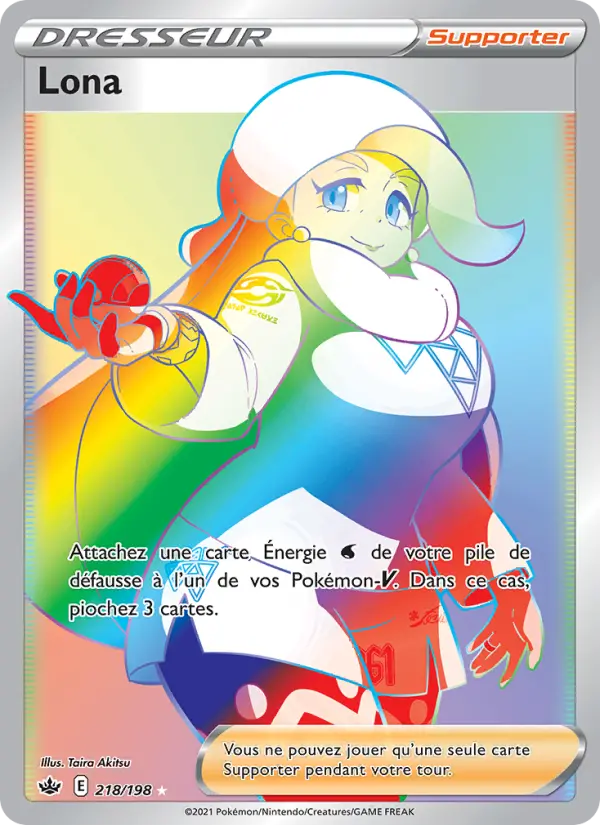 Scan HD carte Pokémon Lona 218/198 — Règne de Glace
