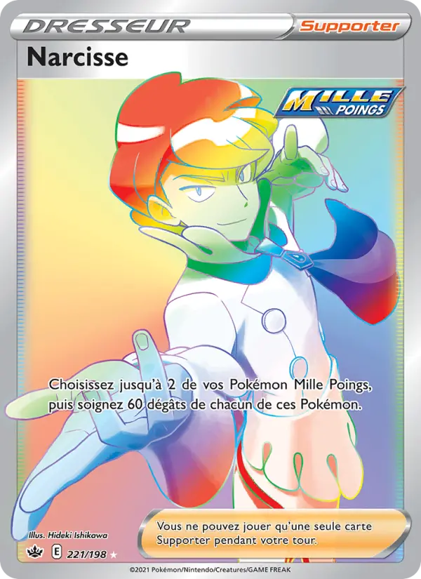 Scan HD carte Pokémon Narcisse 221/198 — Règne de Glace