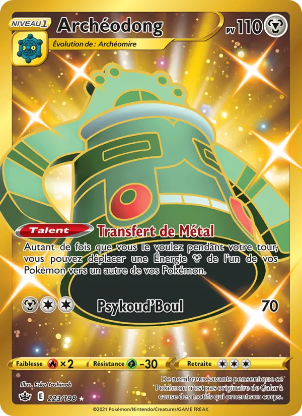 Scan HD carte Pokémon Archéodong 223/198 — Règne de Glace