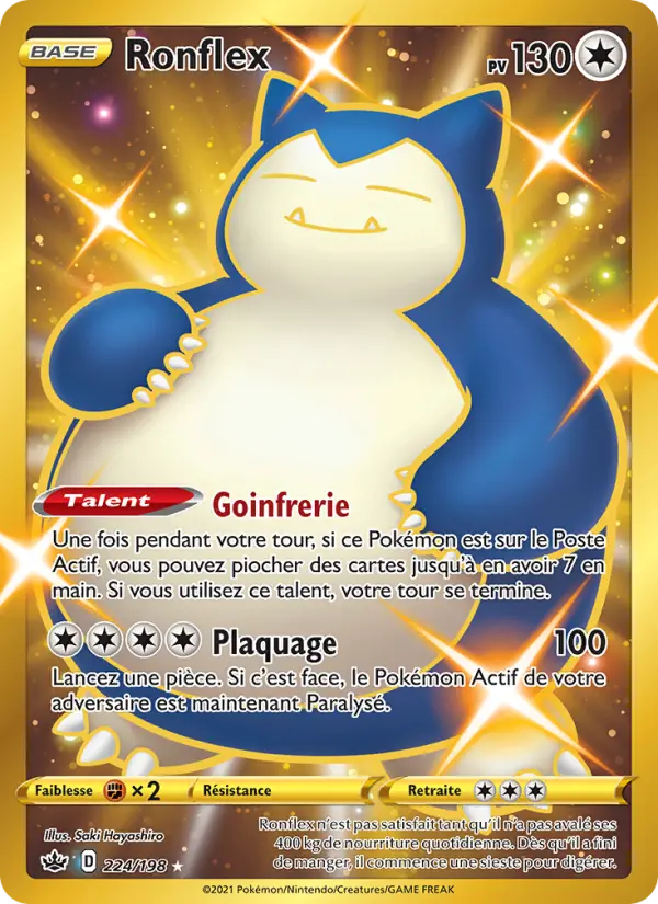 Scan HD carte Pokémon Ronflex 224/198 — Règne de Glace
