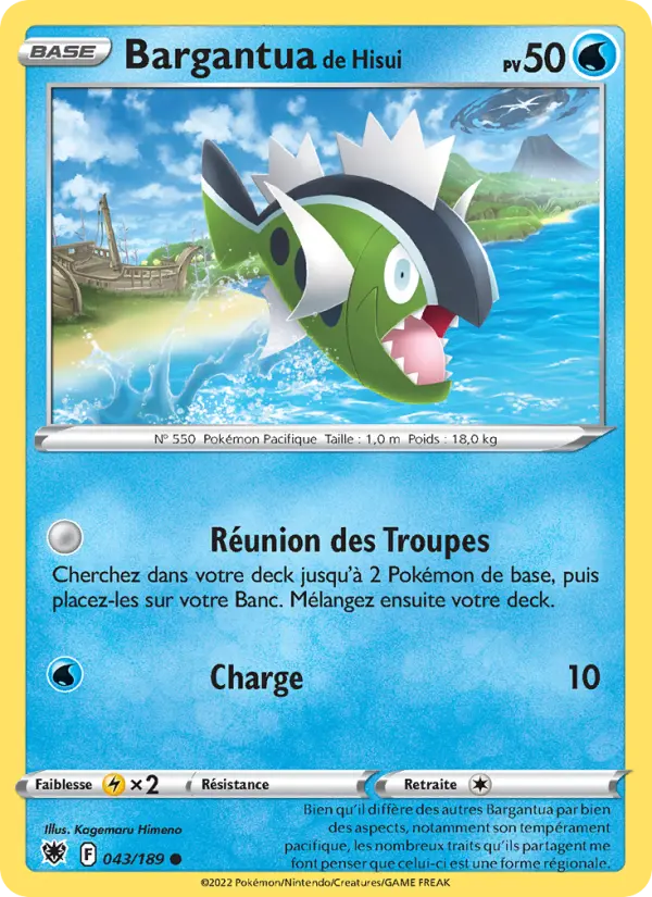 Scan HD carte Pokémon Bargantua de Hisui 043/189 — Astres Radieux