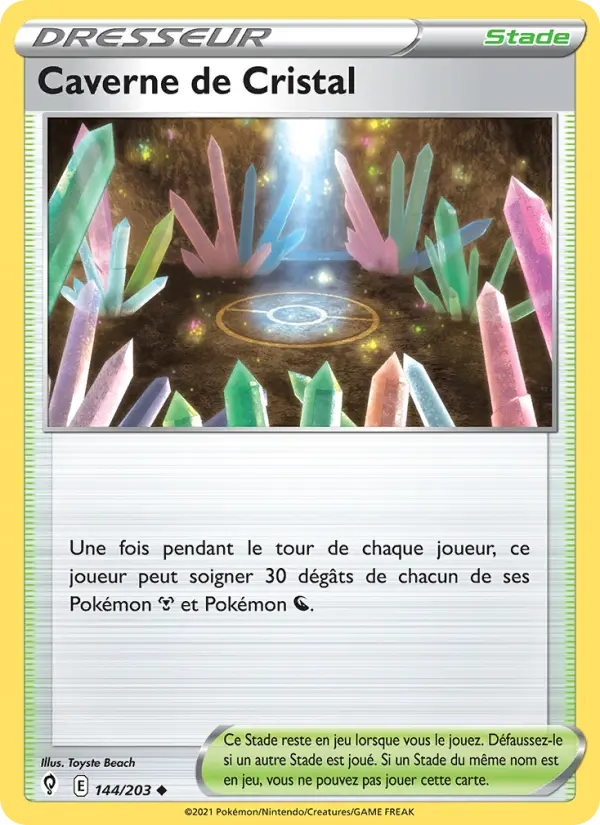 Scan HD carte Pokémon Caverne de Cristal 144/203 — Évolution Céleste