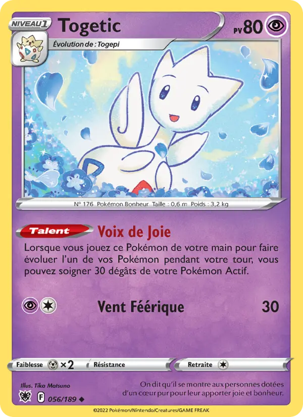 Scan HD carte Pokémon Togetic 056/189 — Astres Radieux