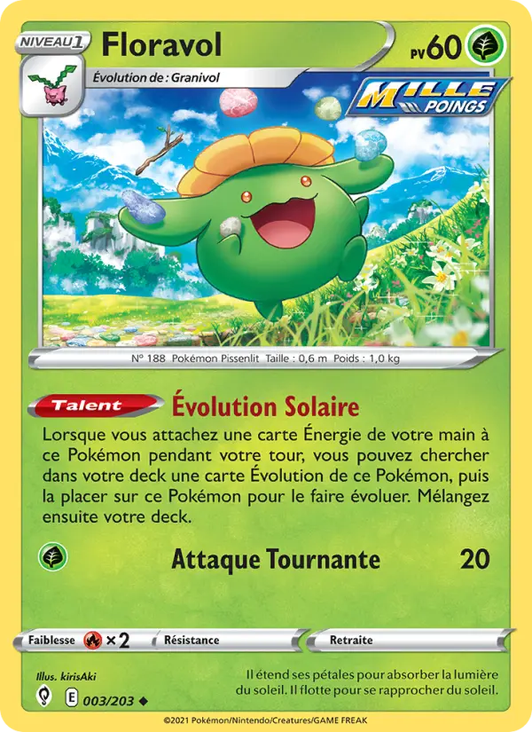 Scan HD carte Pokémon Floravol 3/203 — Évolution Céleste