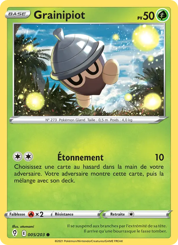 Scan HD carte Pokémon Grainipiot 5/203 — Évolution Céleste