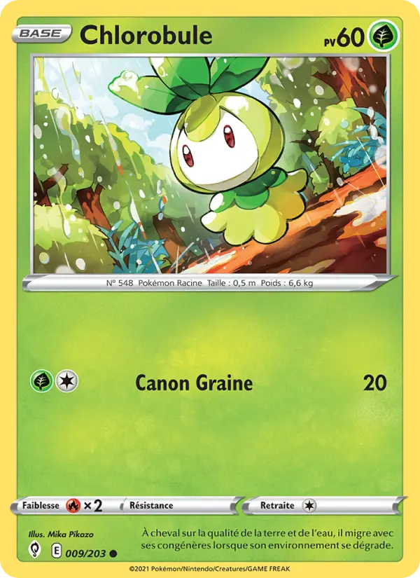 Scan HD carte Pokémon Chlorobule 9/203 — Évolution Céleste