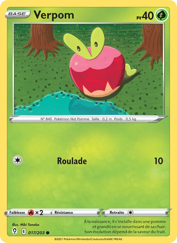Scan HD carte Pokémon Verpom 17/203 — Évolution Céleste