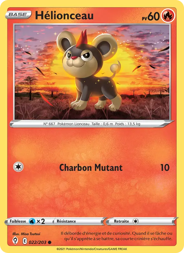 Scan HD carte Pokémon Hélionceau 22/203 — Évolution Céleste