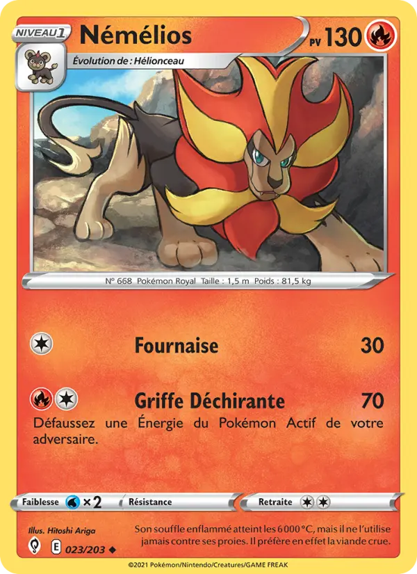 Scan HD carte Pokémon Némélios 23/203 — Évolution Céleste