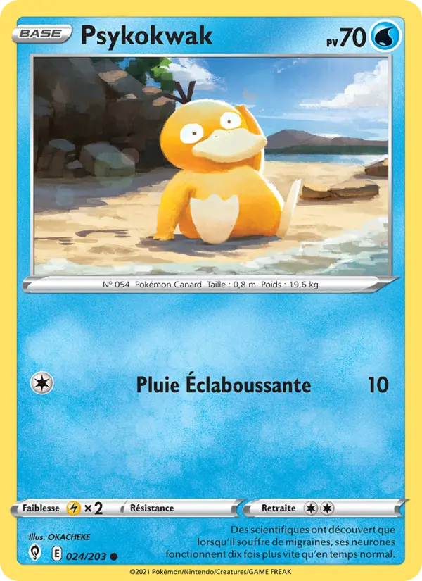 Scan HD carte Pokémon Psykokwak 24/203 — Évolution Céleste