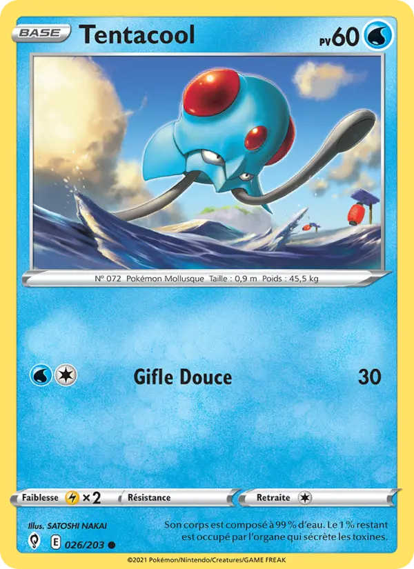 Scan HD carte Pokémon Tentacool 26/203 — Évolution Céleste