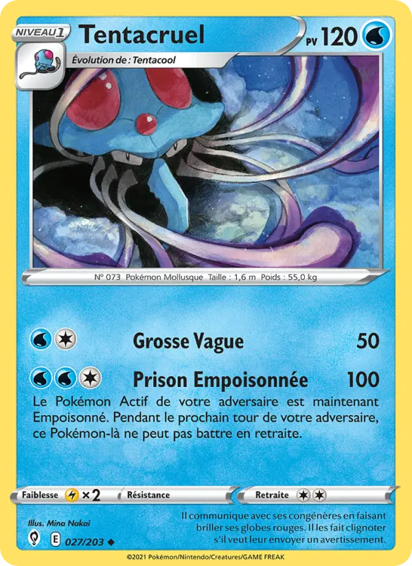 Scan HD carte Pokémon Tentacruel 27/203 — Évolution Céleste