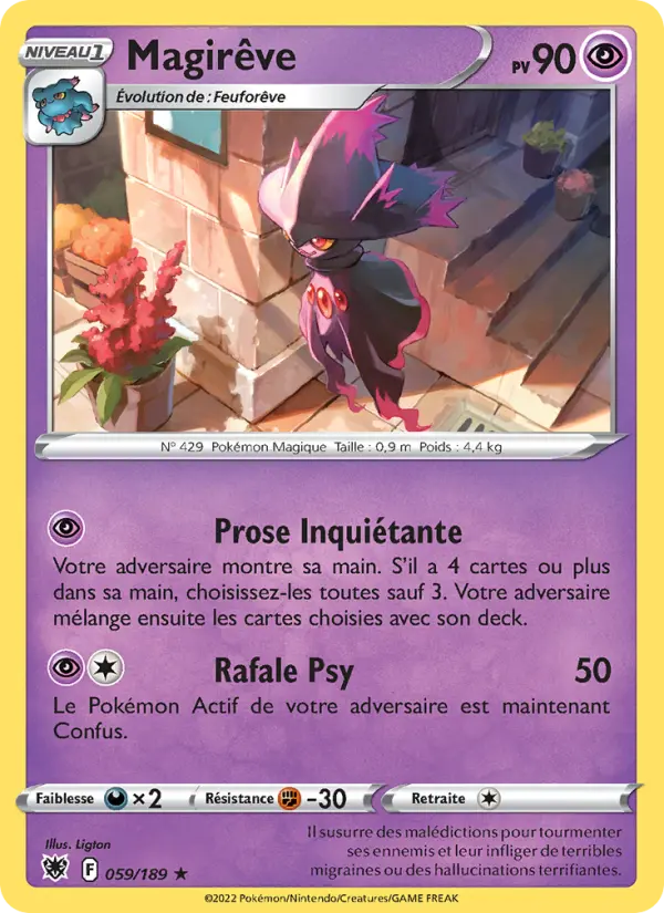 Scan HD carte Pokémon Magirêve 059/189 — Astres Radieux