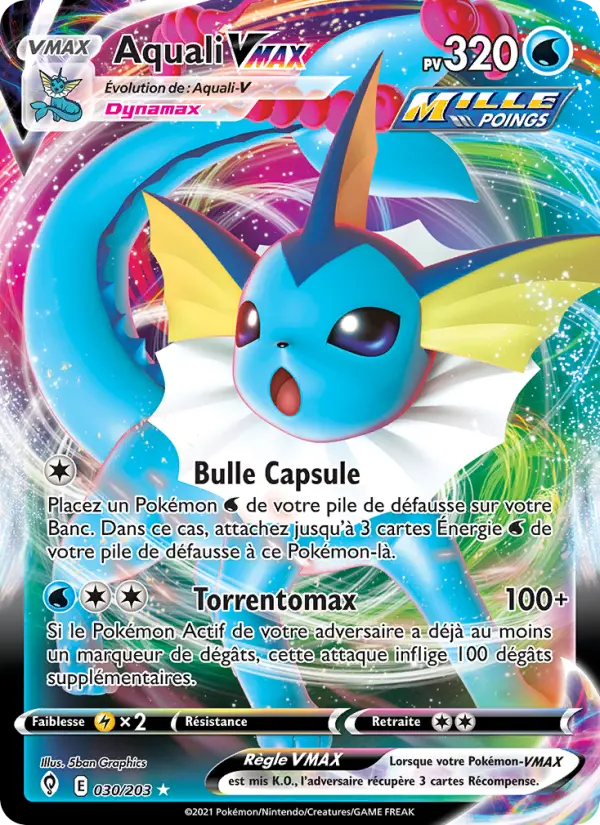 Scan HD carte Pokémon Aquali VMAX 30/203 — Évolution Céleste
