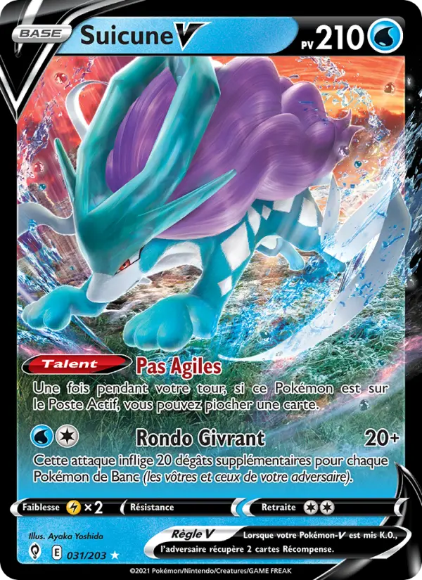 Scan HD carte Pokémon Suicune V 31/203 — Évolution Céleste