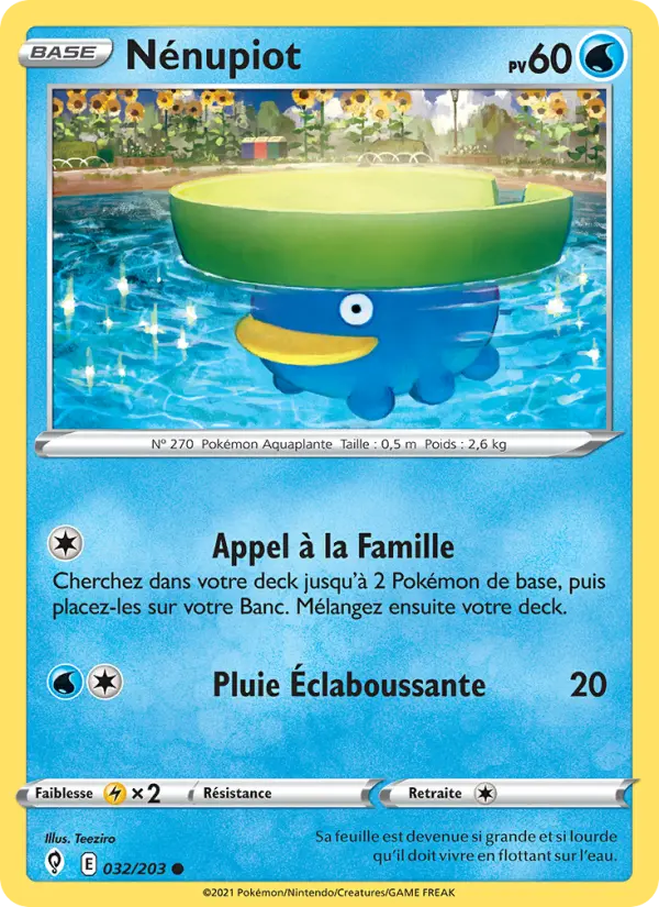 Scan HD carte Pokémon Nénupiot 32/203 — Évolution Céleste