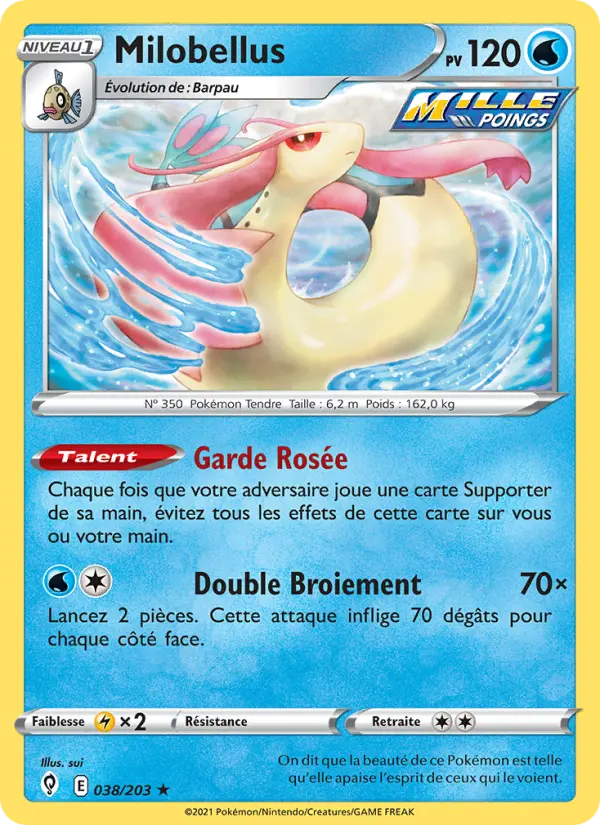 Scan HD carte Pokémon Milobellus 38/203 — Évolution Céleste