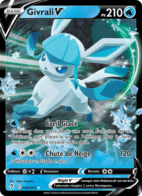 Scan HD carte Pokémon Givrali V 40/203 — Évolution Céleste