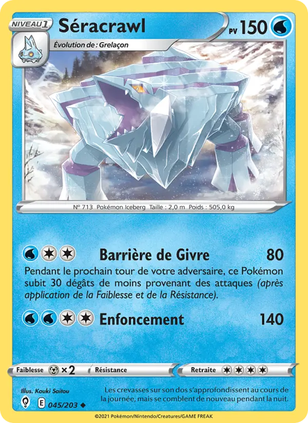 Scan HD carte Pokémon Séracrawl 45/203 — Évolution Céleste