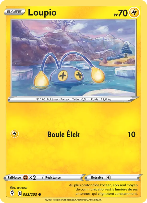 Scan HD carte Pokémon Loupio 52/203 — Évolution Céleste