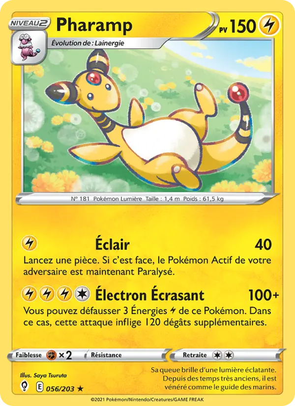 Scan HD carte Pokémon Pharamp 56/203 — Évolution Céleste