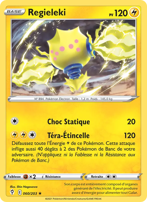 Scan HD carte Pokémon Regieleki 60/203 — Évolution Céleste
