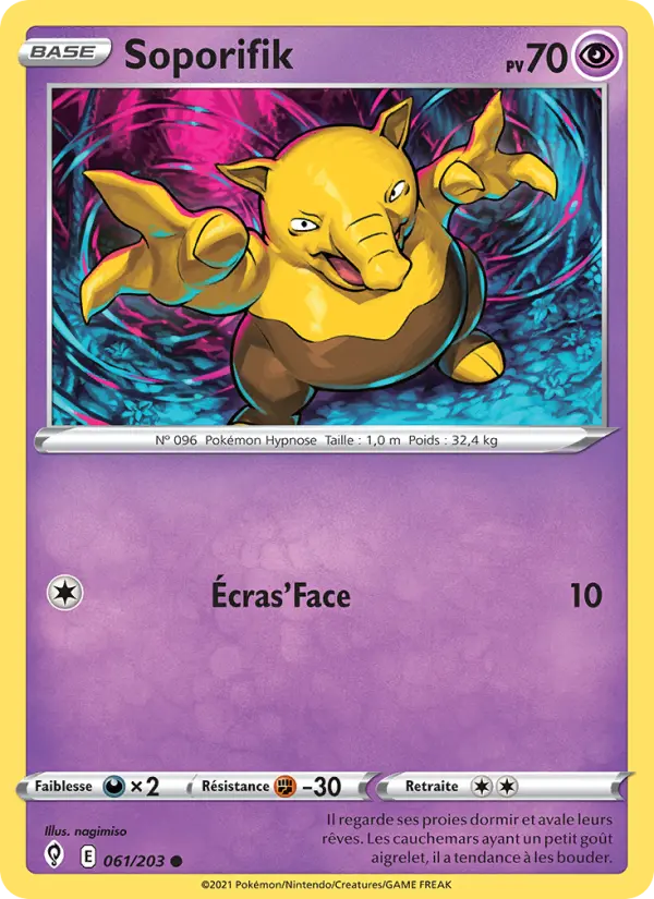 Scan HD carte Pokémon Soporifik 61/203 — Évolution Céleste
